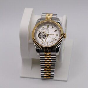 Custom Seiko Mod Open Heart 24H – Two Tone Gold/Steel | NH38 Automatic |